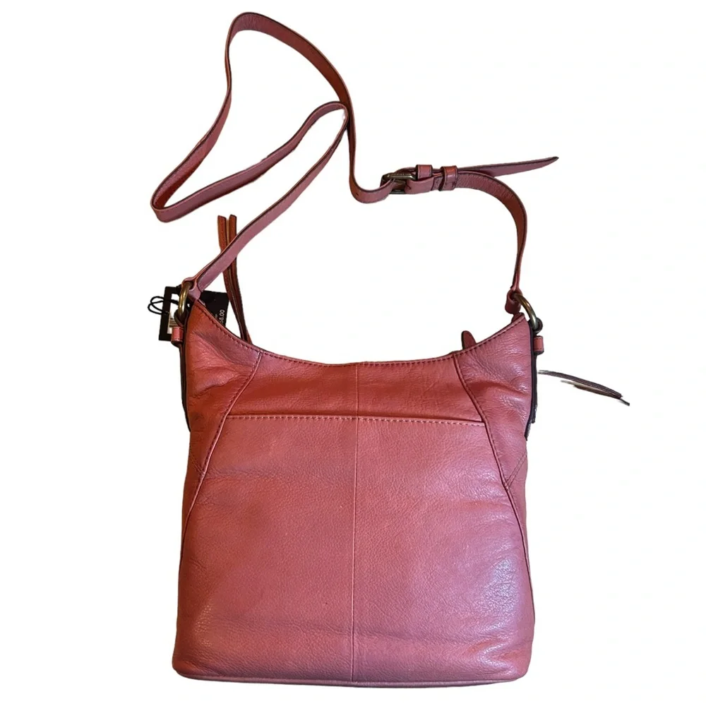 Frye Ari Pink Taupe Pebbled Leather Large Crossbody Hobo Bag Handbag Purse NWT - Picture 5 of 15